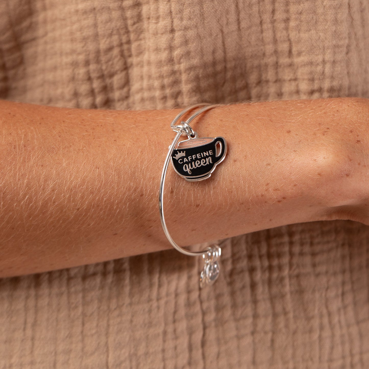 'Caffeine Queen' Coffee Mug Charm Bangle, Color