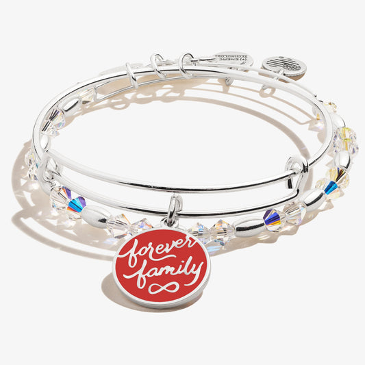 'Forever Family' Charm Bangle, Set of 2