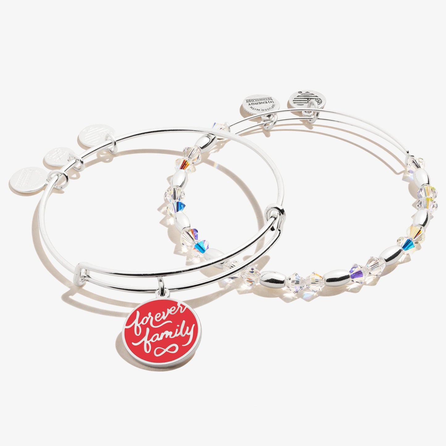 'Forever Family' Charm Bangle, Set of 2