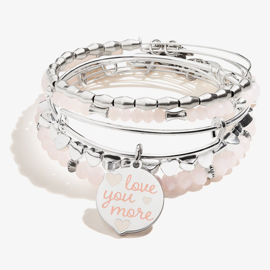 'I Love You More' Charm Bangles, Set of 5